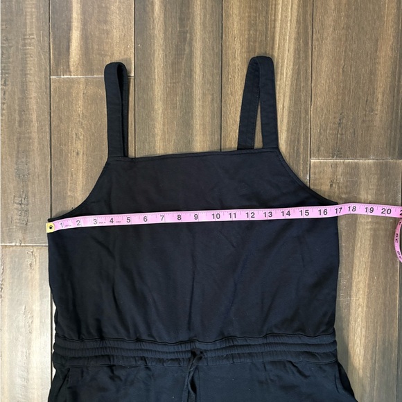 XL Black Jumpsuit Waist Tie Pockets Sweatpant Material Lounge Comfy Casual Tank - Picture 2 of 10